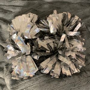 Silver cheer Pom poms